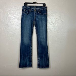 Big Star Casey Low Rise Fit Women's Size 29 XL Distressed Jeans Blue Embroidered